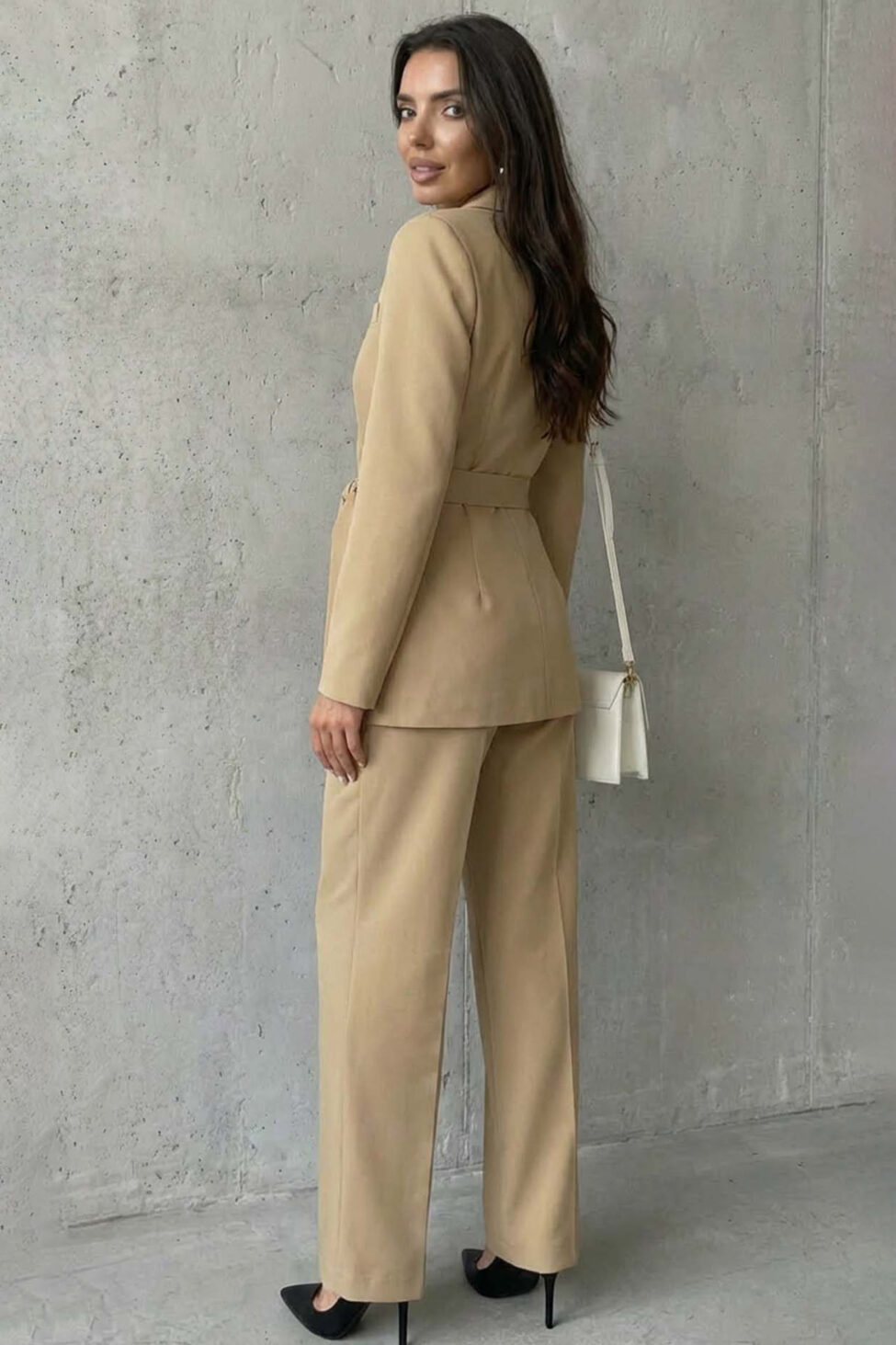 Tagger σετ σακάκι παντελόνι μπεζ - Image 2