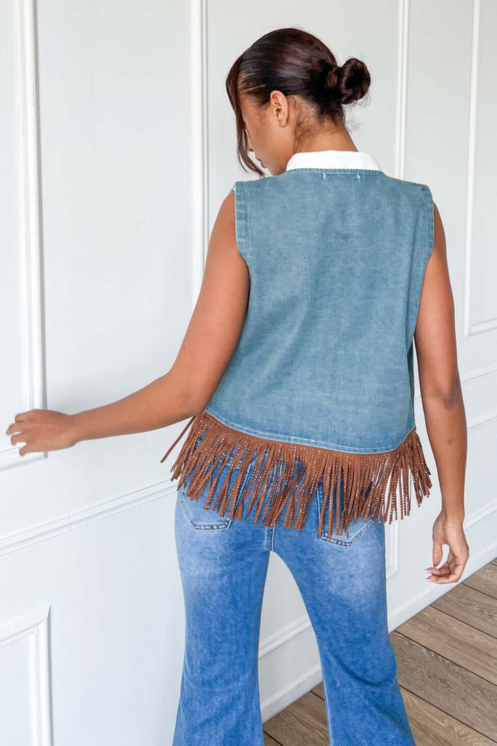 Tossa γιλέκο με κρόσια μπλε - Image 4