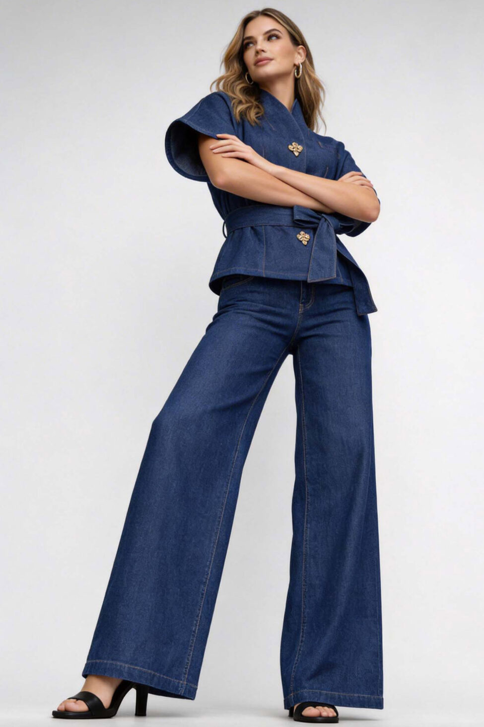 Virelle σετ πουκάμισο παντελόνι μπλε - Image 2