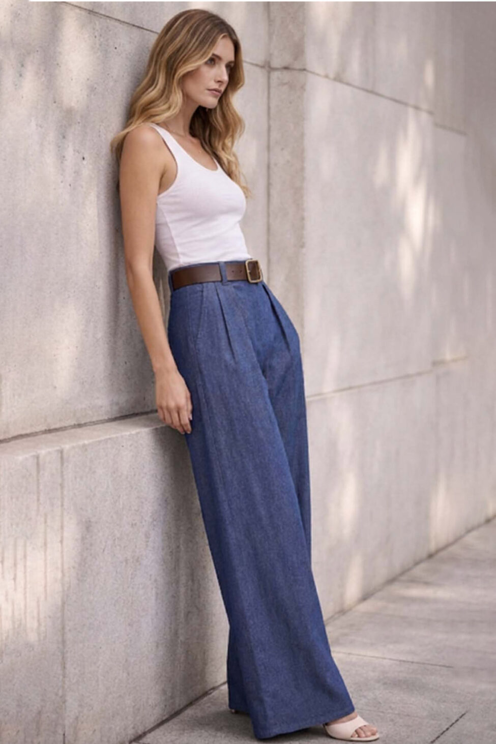 Vyla παντελόνα με ζώνη μπλε - Image 2