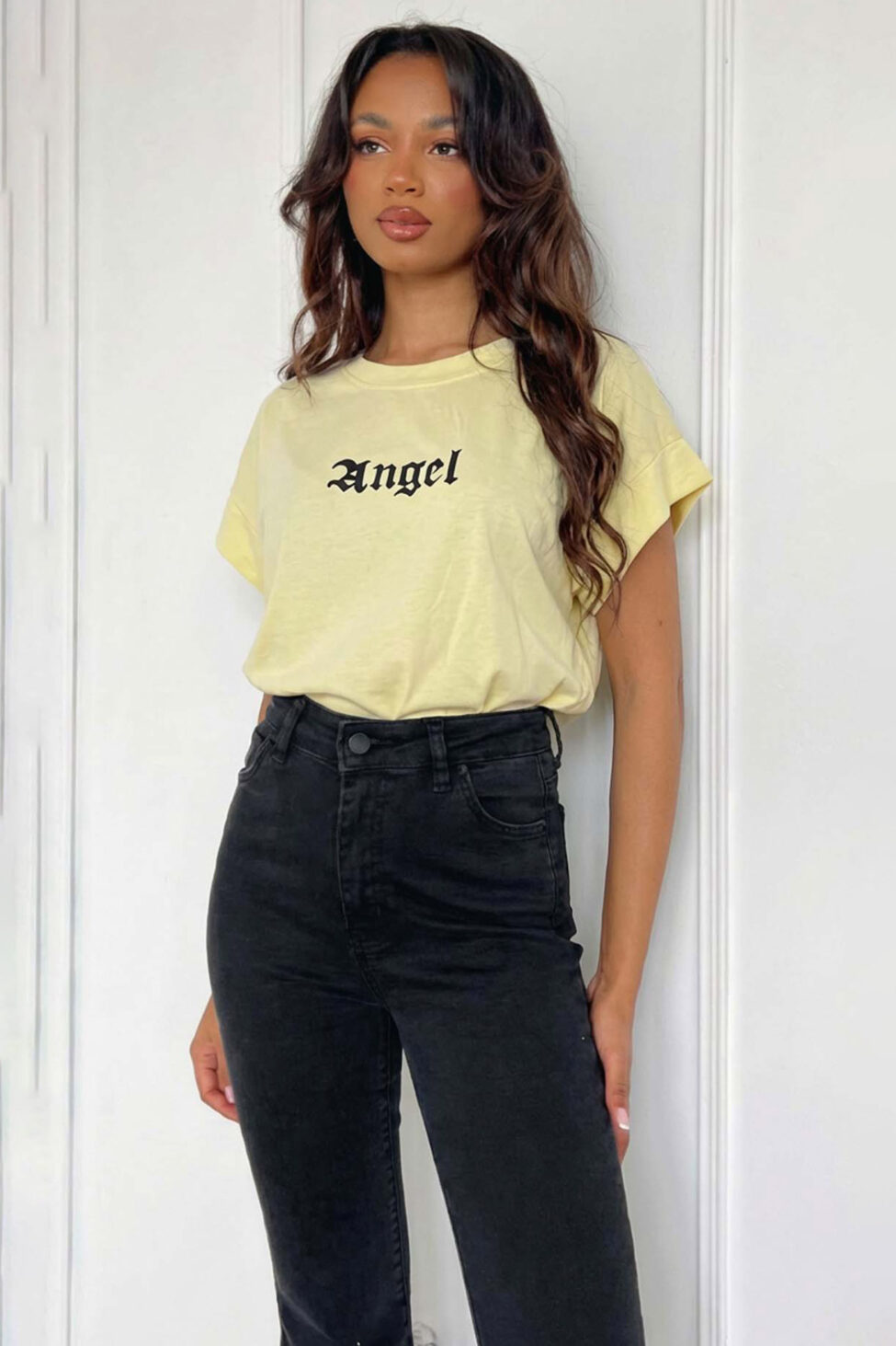 Wings t-shirt με strass κίτρινο - Image 2