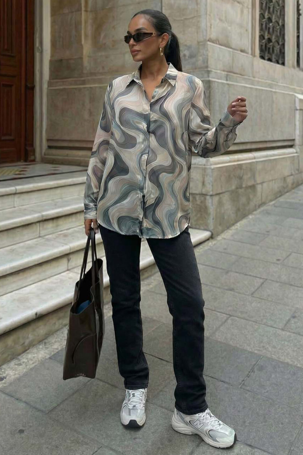 Zaria πουκάμισο εμπριμέ μαύρο - Image 2