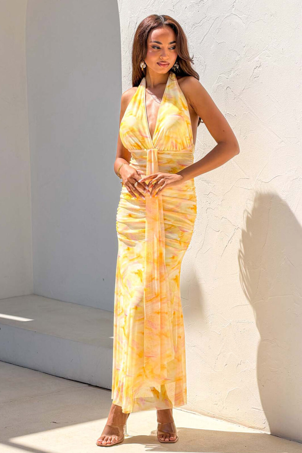 Addison μάξι φόρεμα κίτρινο - Image 2