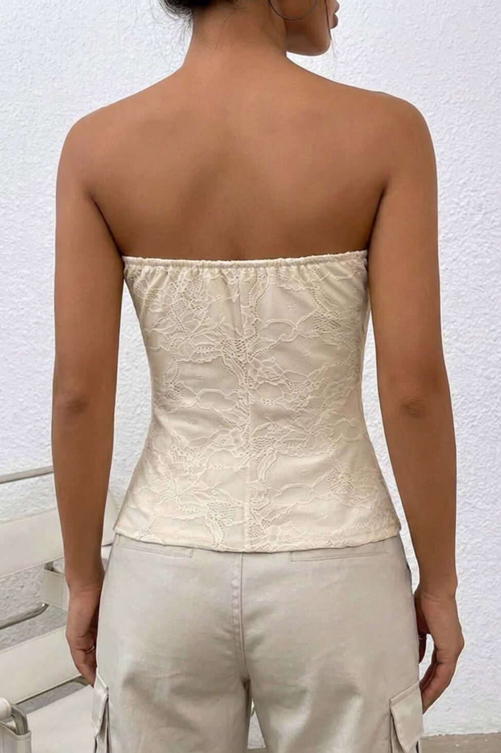 Amylea στράπλες τοπ μπεζ - Image 2