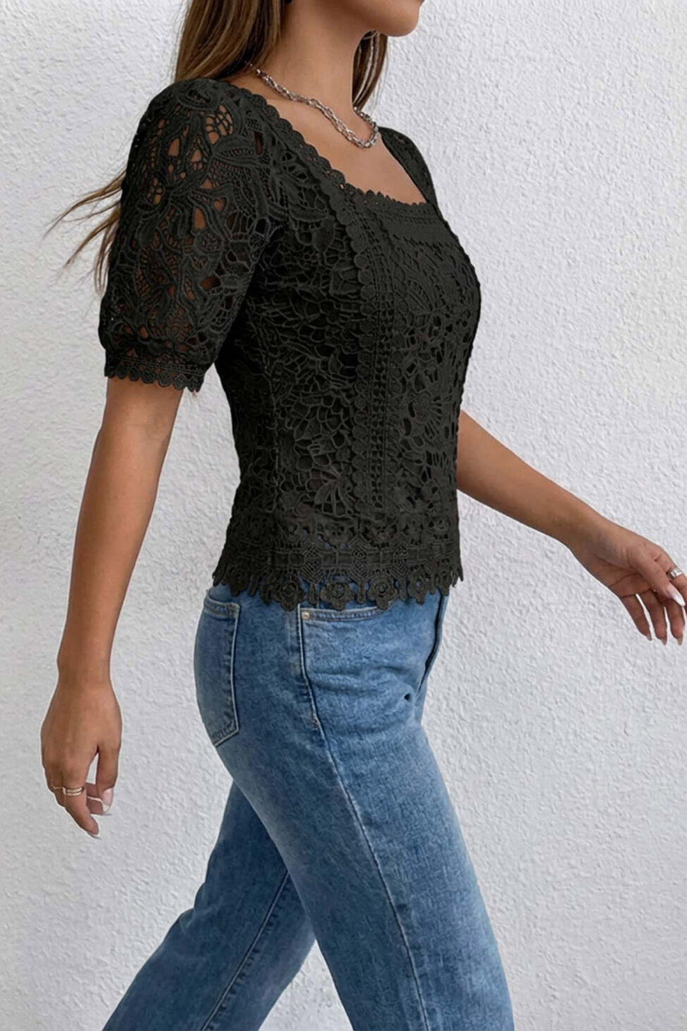 Aphrodite μπλούζα με δαντέλα μαύρο - Image 2