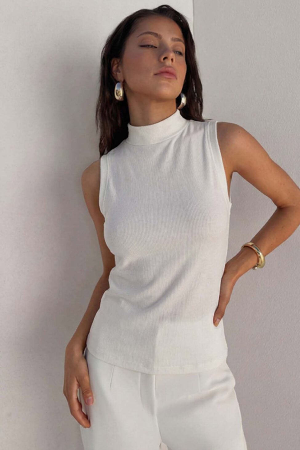 Aretha αμάνικη μπλούζα λευκό - Image 2