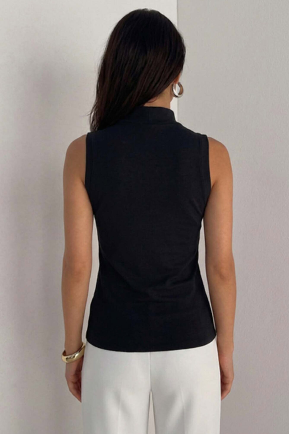 Aretha αμάνικη μπλούζα μαύρο - Image 2