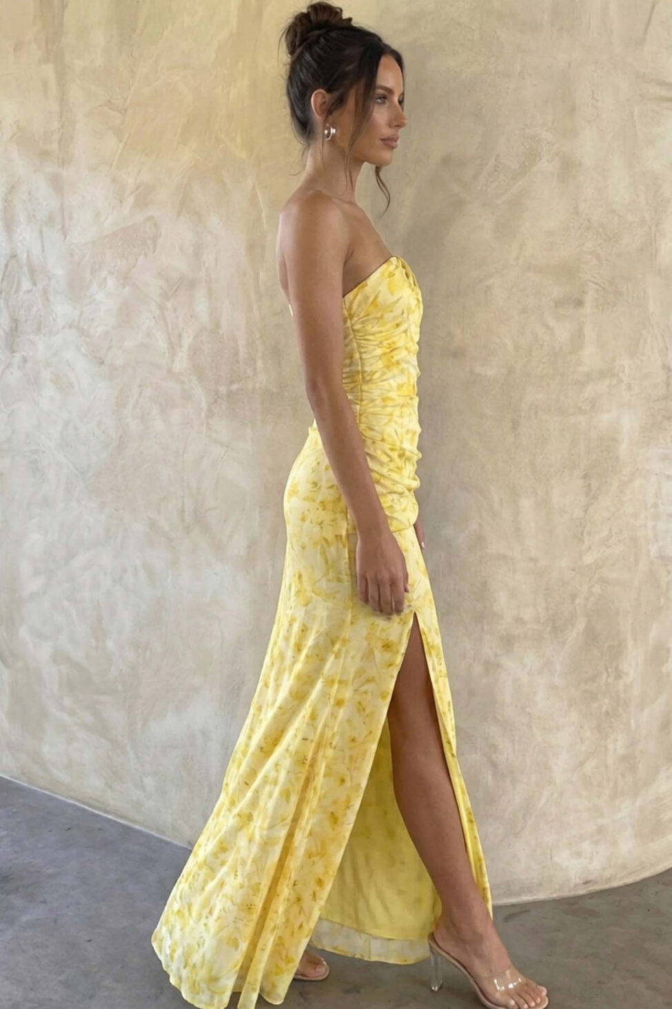 Athos φόρεμα μάξι φλοράλ κίτρινο - Image 2