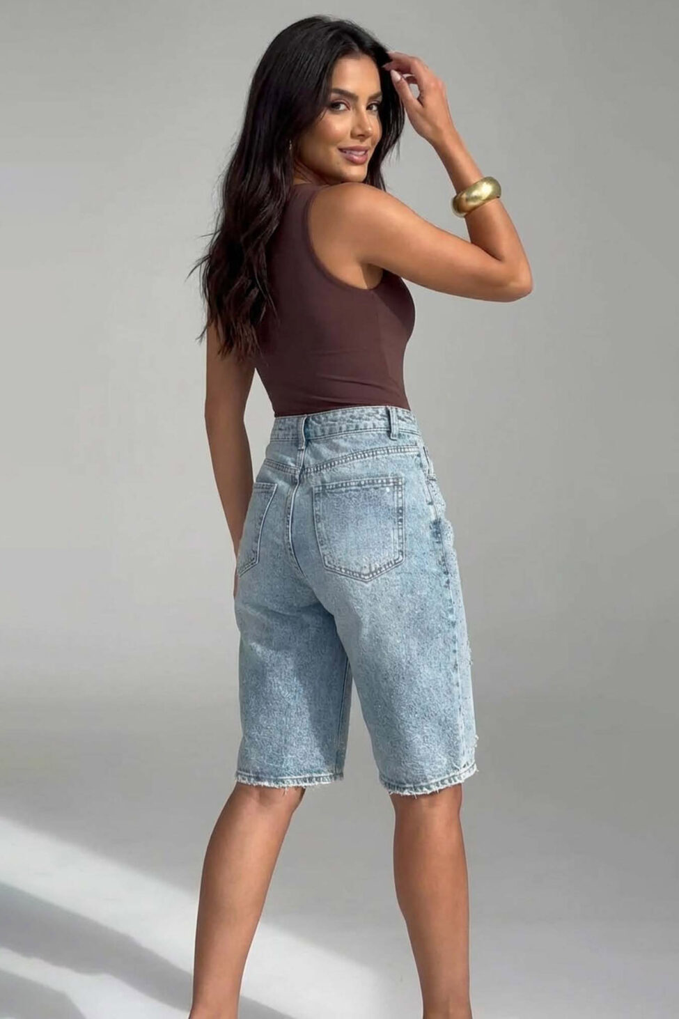 Avilla τζιν βερμούδα με στρας μπλε - Image 2