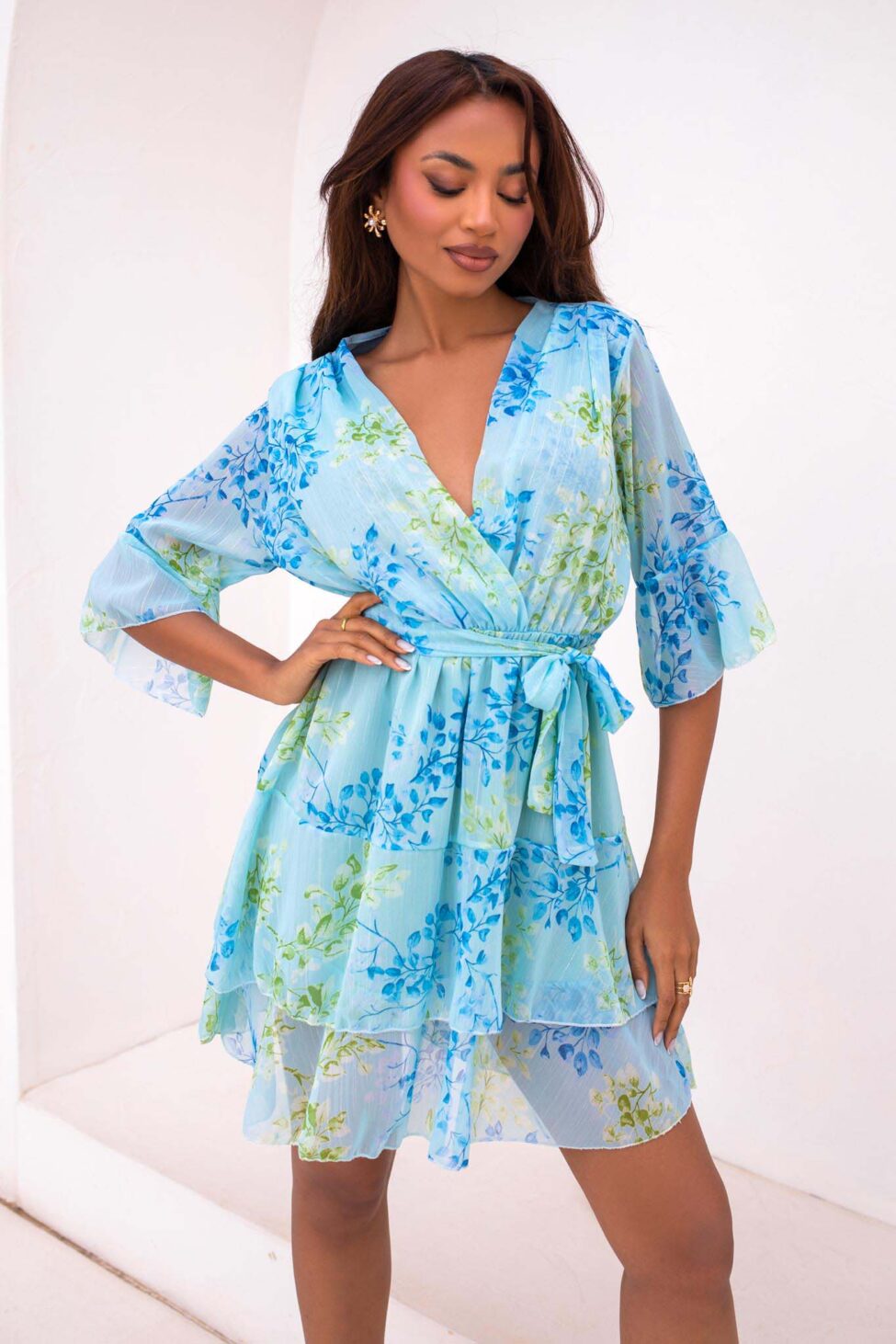 Baila μίνι φλοράλ φόρεμα σιελ - Image 2