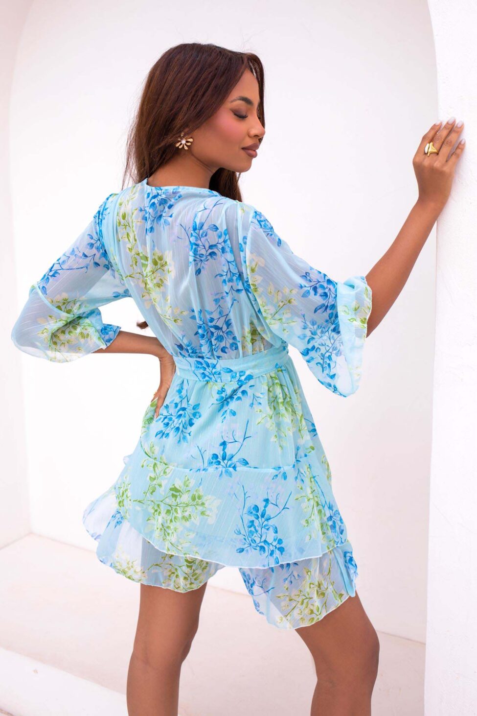 Baila μίνι φλοράλ φόρεμα σιελ - Image 3