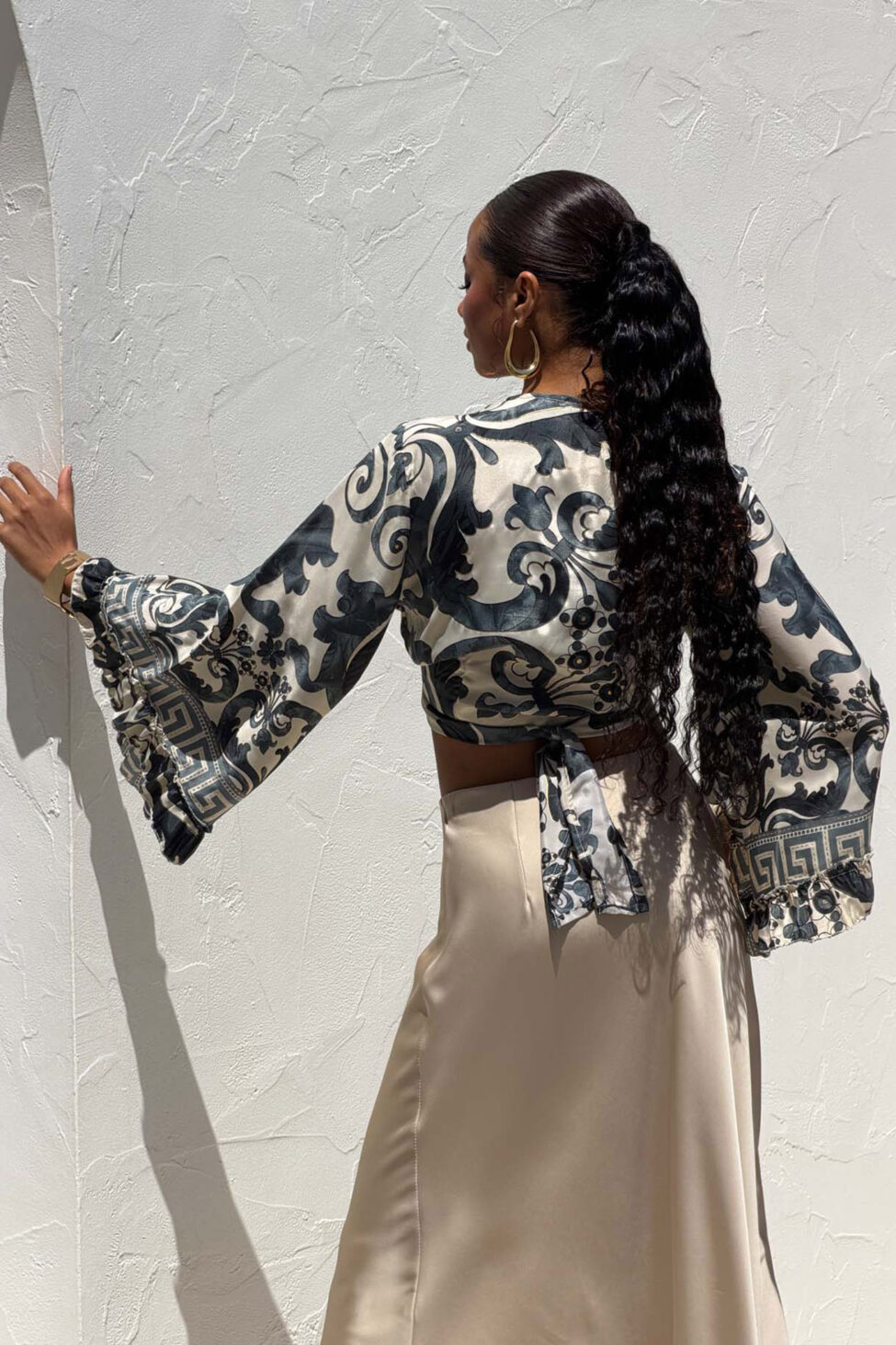 Bali σετ τοπ φούστα μαύρο - Image 3