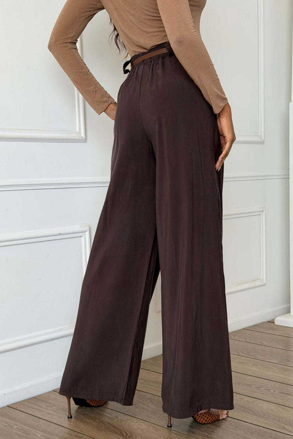 Bastille παντελόνι με ζώνη καφέ - Image 3