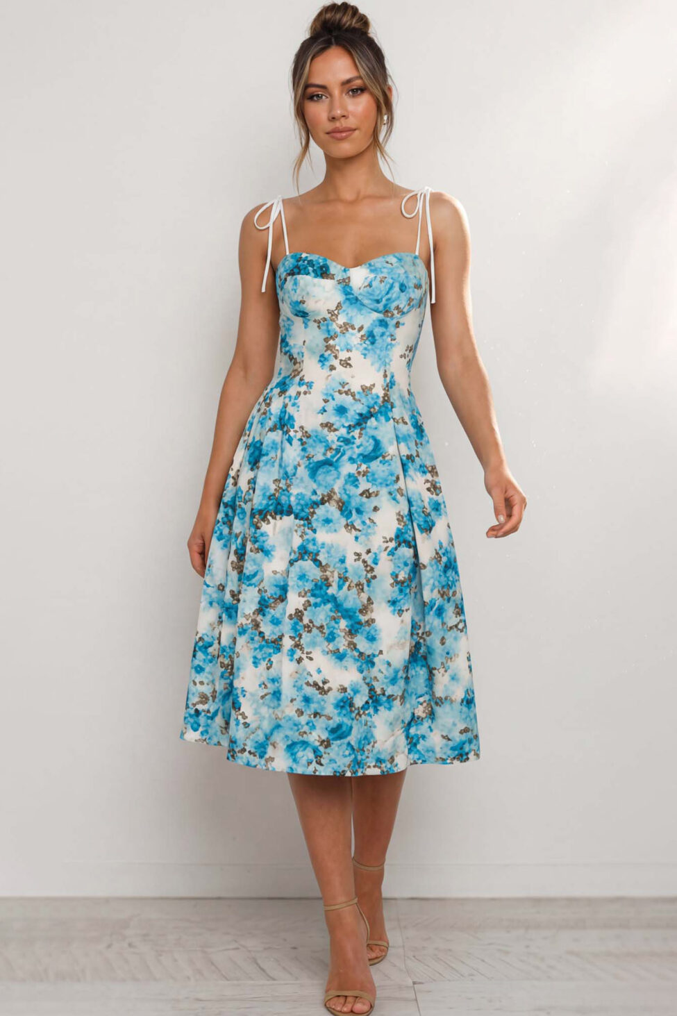 Belleza μίντι φλοράλ φόρεμα μπλε - Image 2