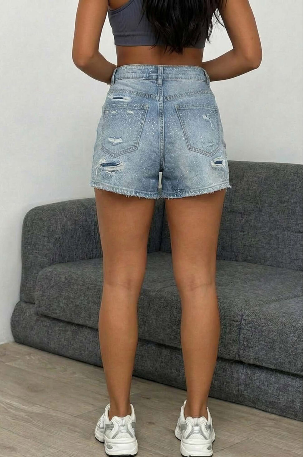 Bisan τζιν σορτς με στρας μπλε - Image 2