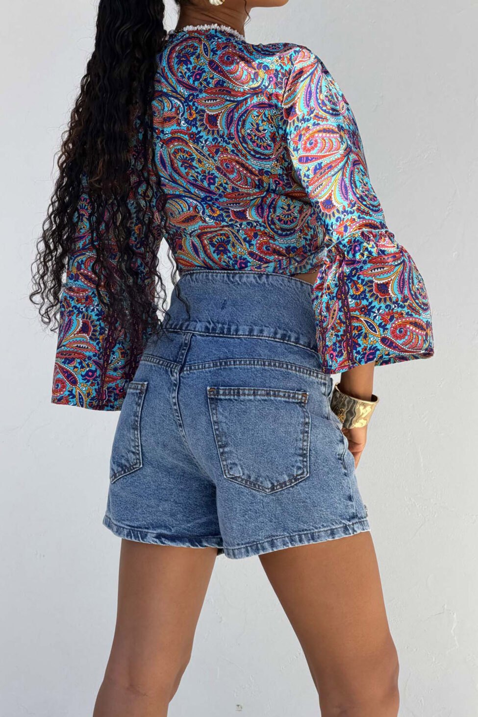 Bowden σορτς με διακοσμητικά φιογκάκια μπλε - Image 3