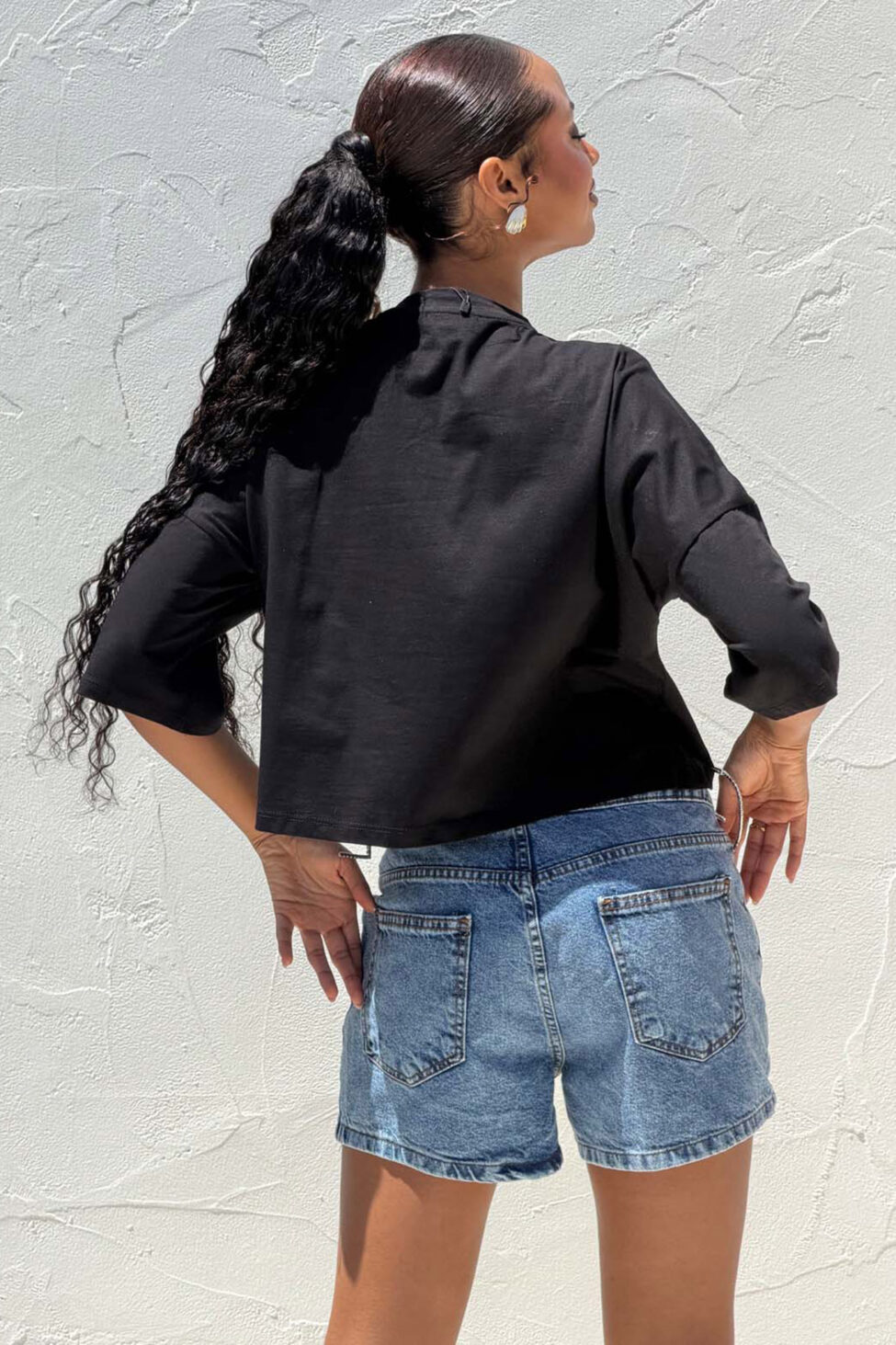 Bowden σορτς με διακοσμητικά φιογκάκια μπλε - Image 7