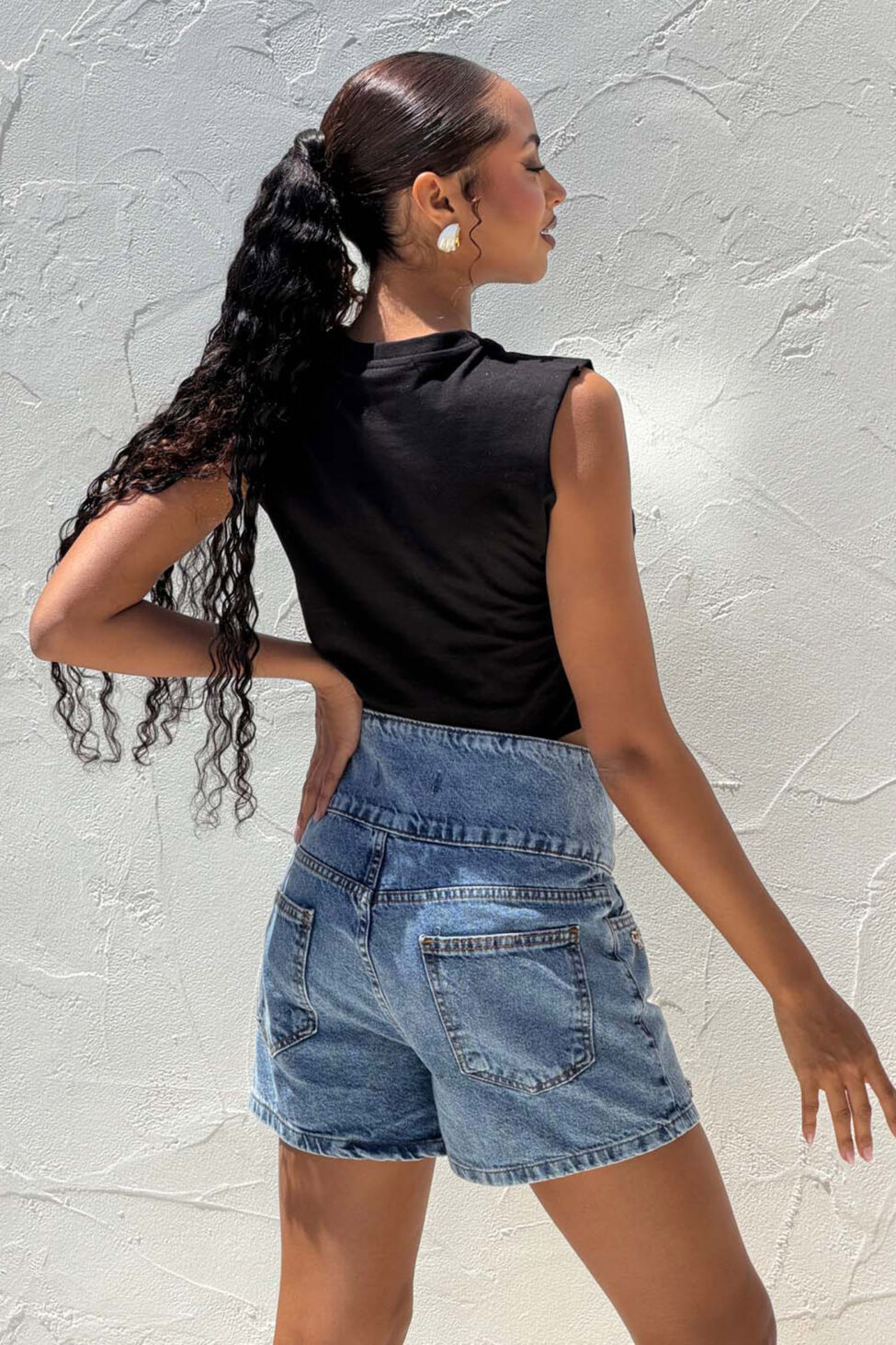 Bowden σορτς με διακοσμητικά φιογκάκια μπλε - Image 9