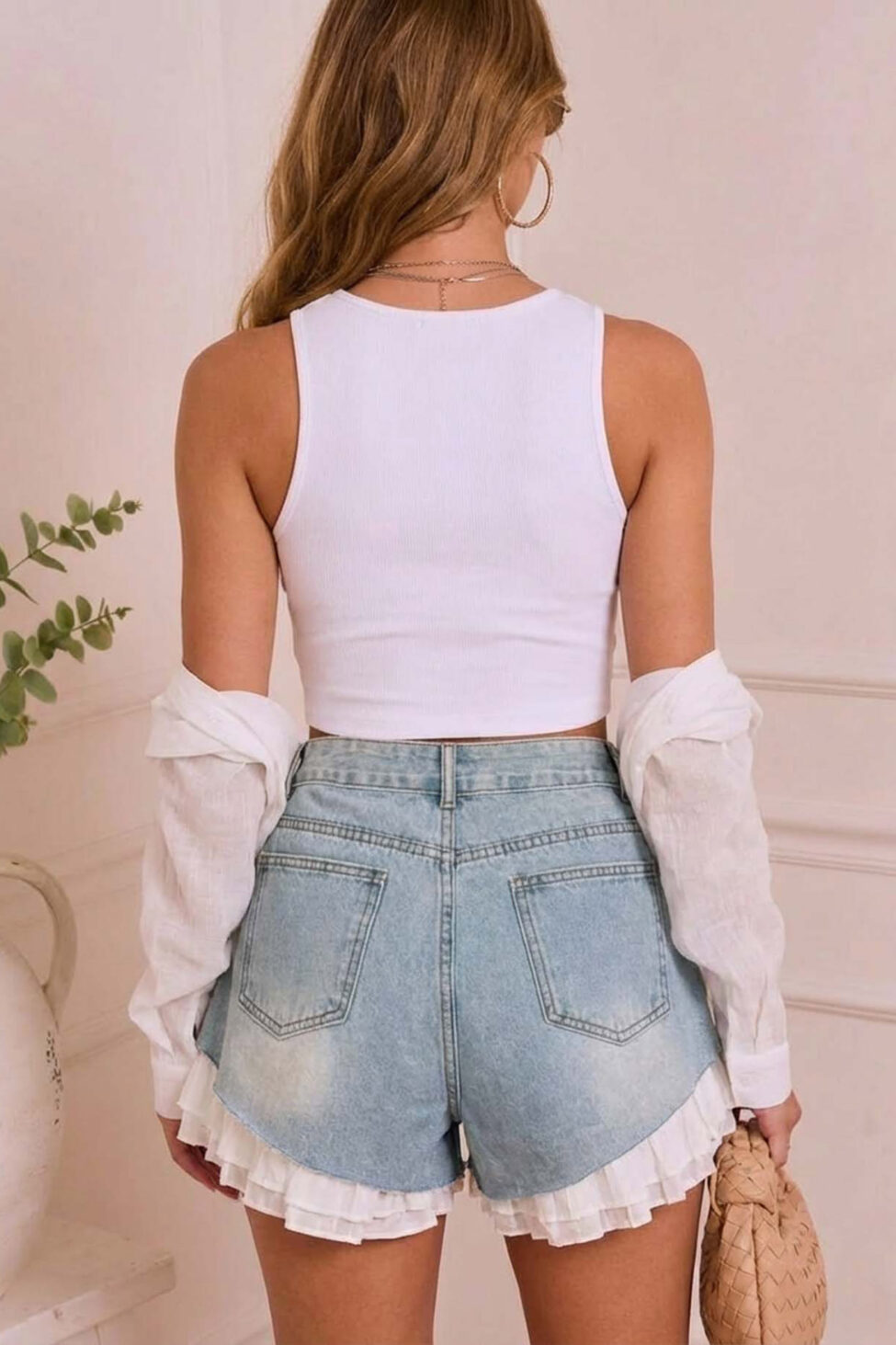 Brandy σορτς με βολάν μπλε - Image 2