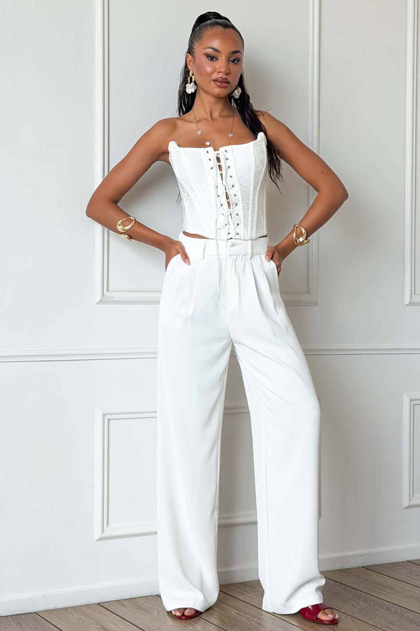 Casper παντελόνι λευκό Casper παντελόνι λευκό - Image 1