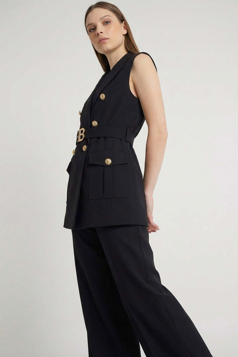 Dalia σετ γιλέκο παντελόνι μαύρο - Image 2
