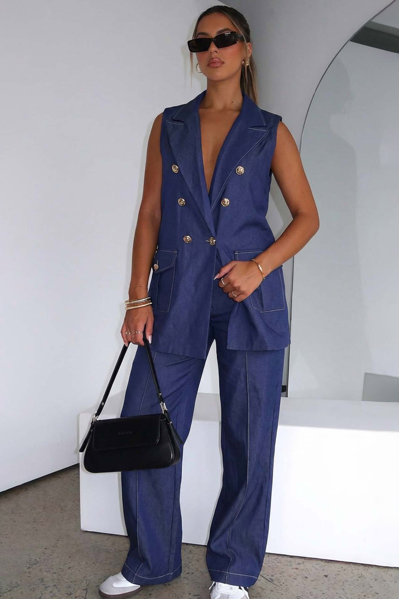 Dalia σετ γιλέκο παντελόνι μπλε Dalia σετ γιλέκο παντελόνι μπλε - Image 1