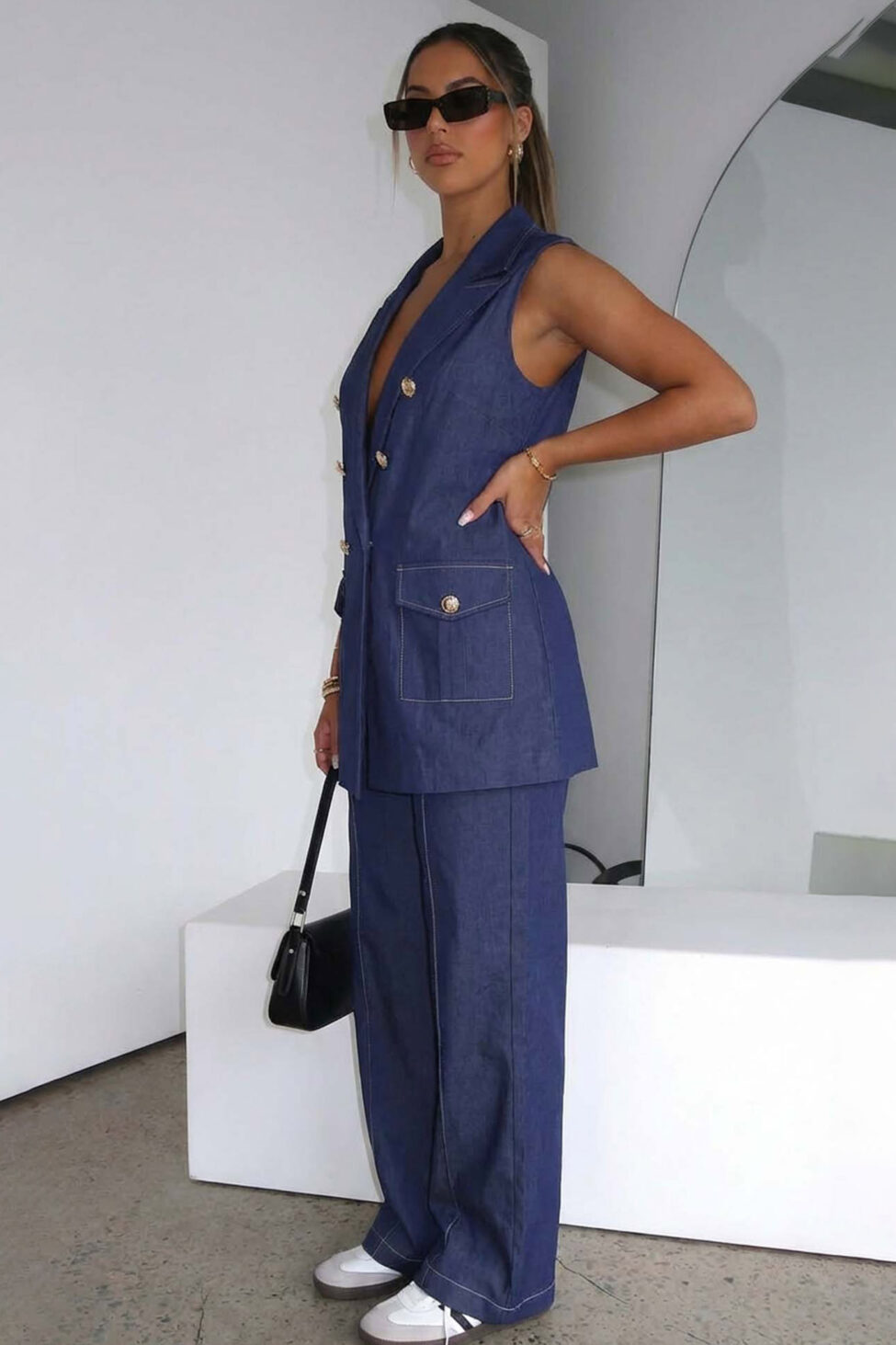 Dalia σετ γιλέκο παντελόνι μπλε - Image 2