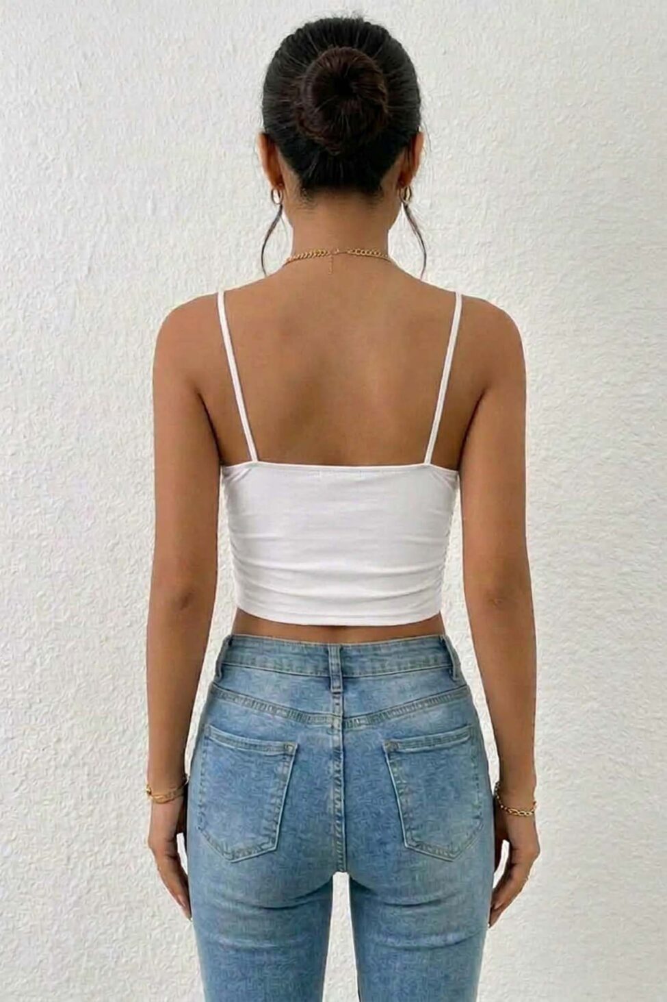 Debbie τοπ με τιράντες και πουά σχέδιο λευκό - Image 2