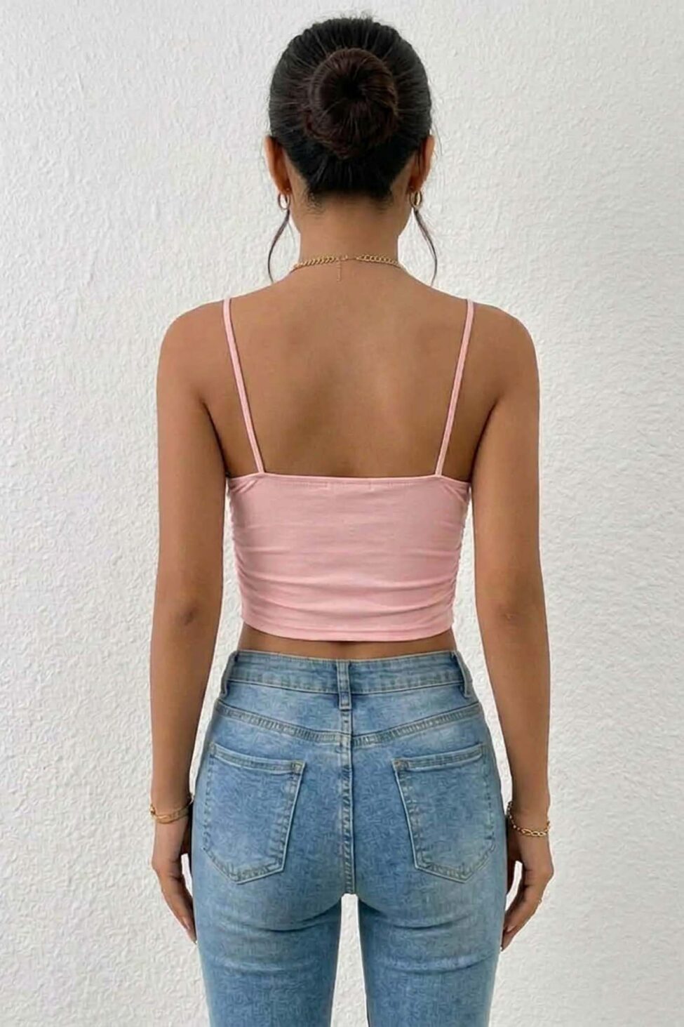 Debbie τοπ με τιράντες και πουά σχέδιο ροζ - Image 2
