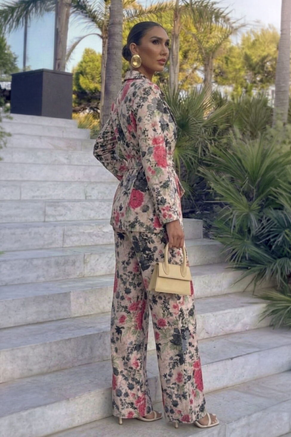 Emmaline σετ σακάκι παντελόνι φλοράλ πράσινο - Image 2