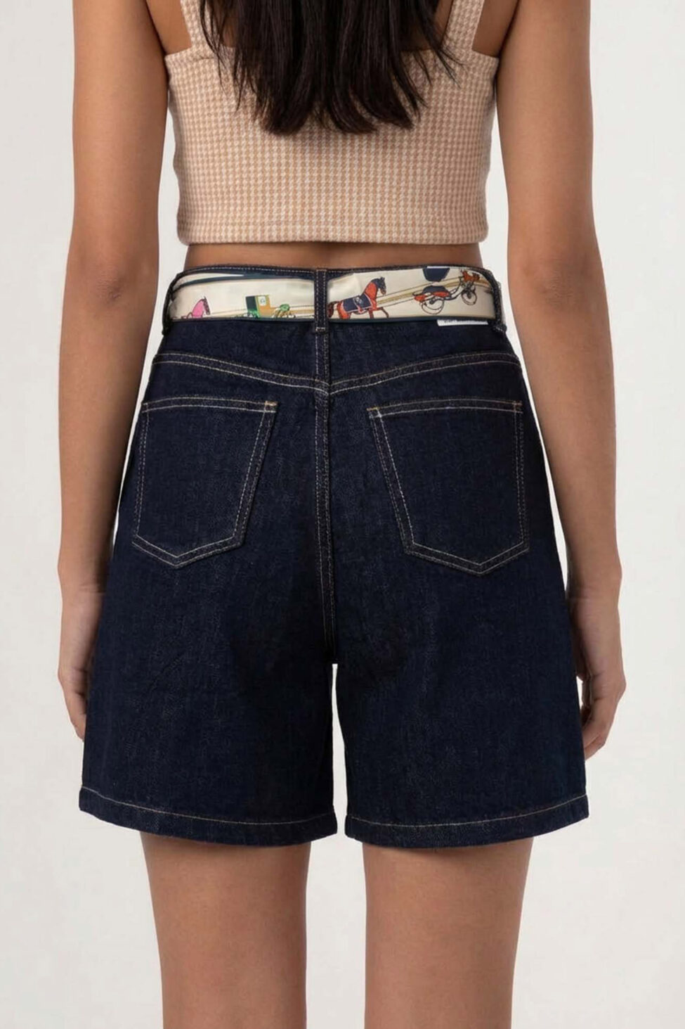 Fonzell τζιν σόρτς με ζωνάκι μπλε σκούρο - Image 2
