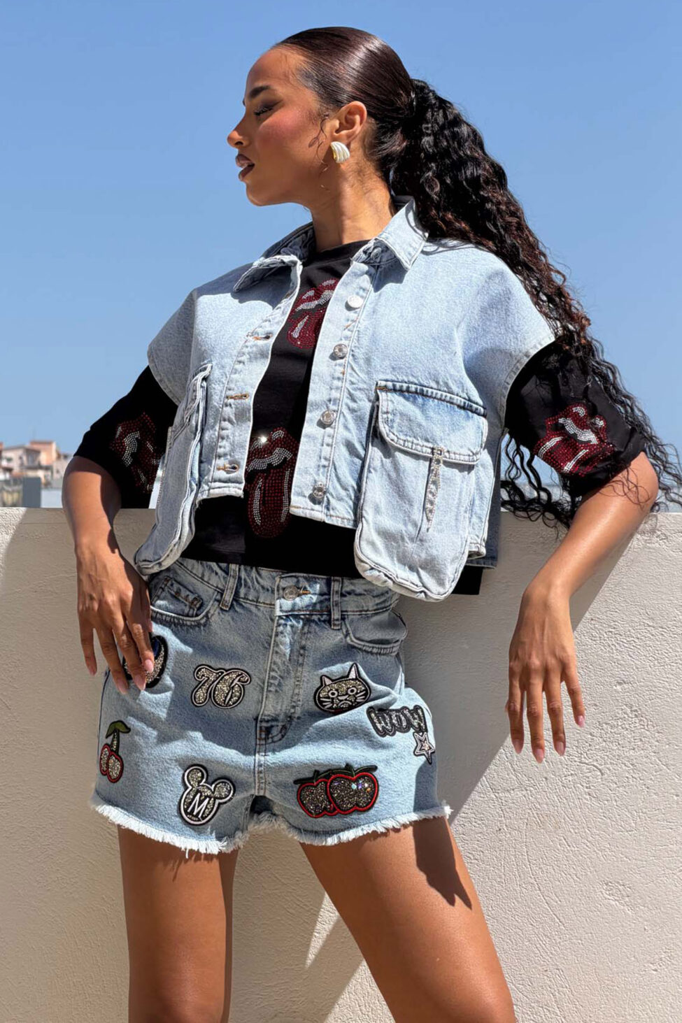 Funky τζιν γιλέκο μπλε - Image 5