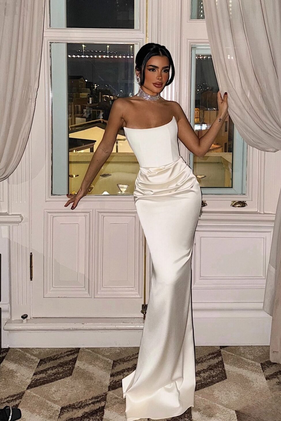 Idoles στράπλες φόρεμα εκρού - Image 3