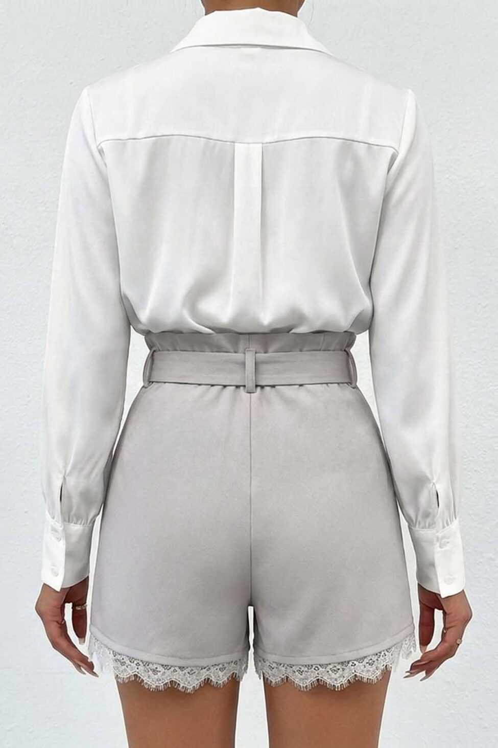 Jessie σορτς με ζώνη και δαντέλα στο τελείωμα πούρο - Image 2