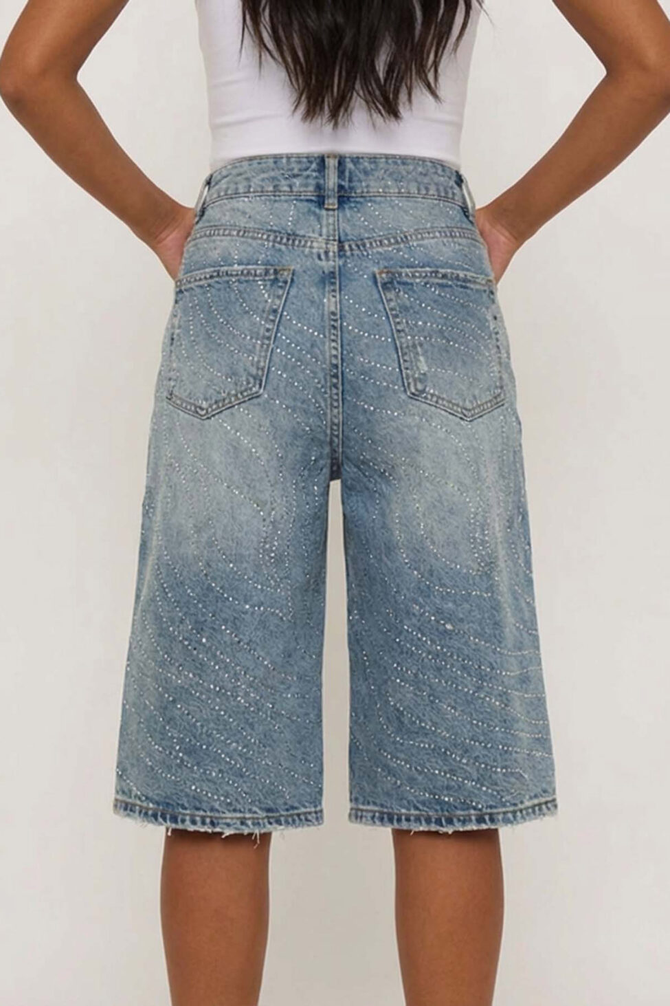 Juin τζιν βερμούδα με στρας μπλε - Image 2