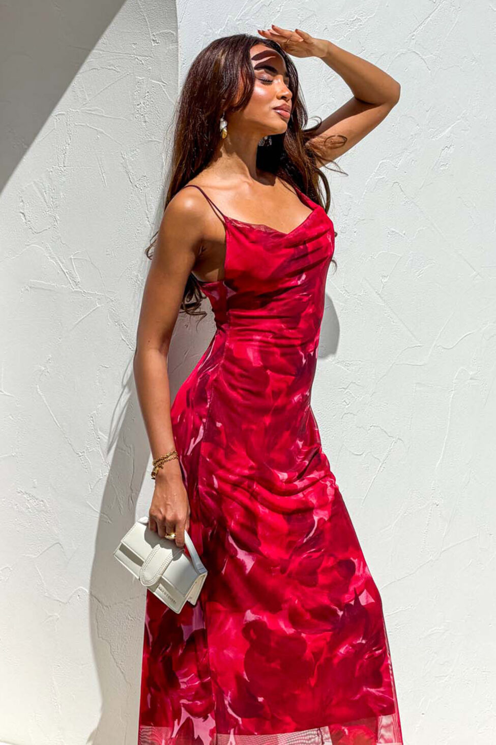 Jupiter Φόρεμα Μίντι Φλοράλ μπορντό - Image 3