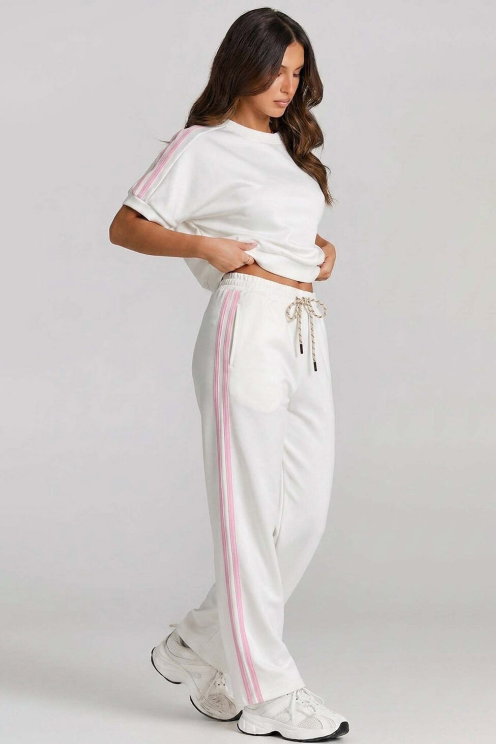 Kalira σετ μπλούζα παντελόνι λευκό - Image 2