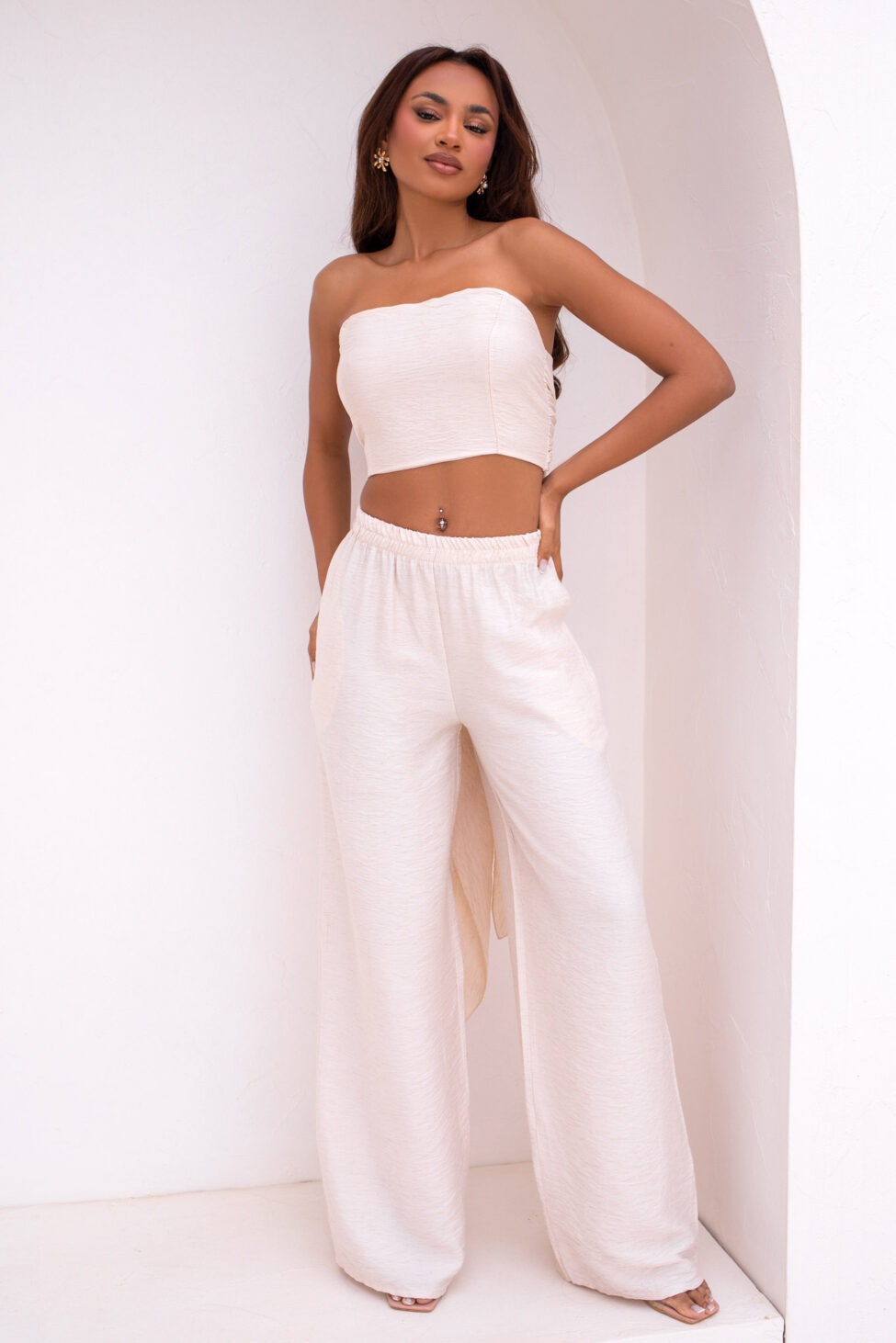 Liberica σετ τοπ παντελόνι εκρού - Image 3