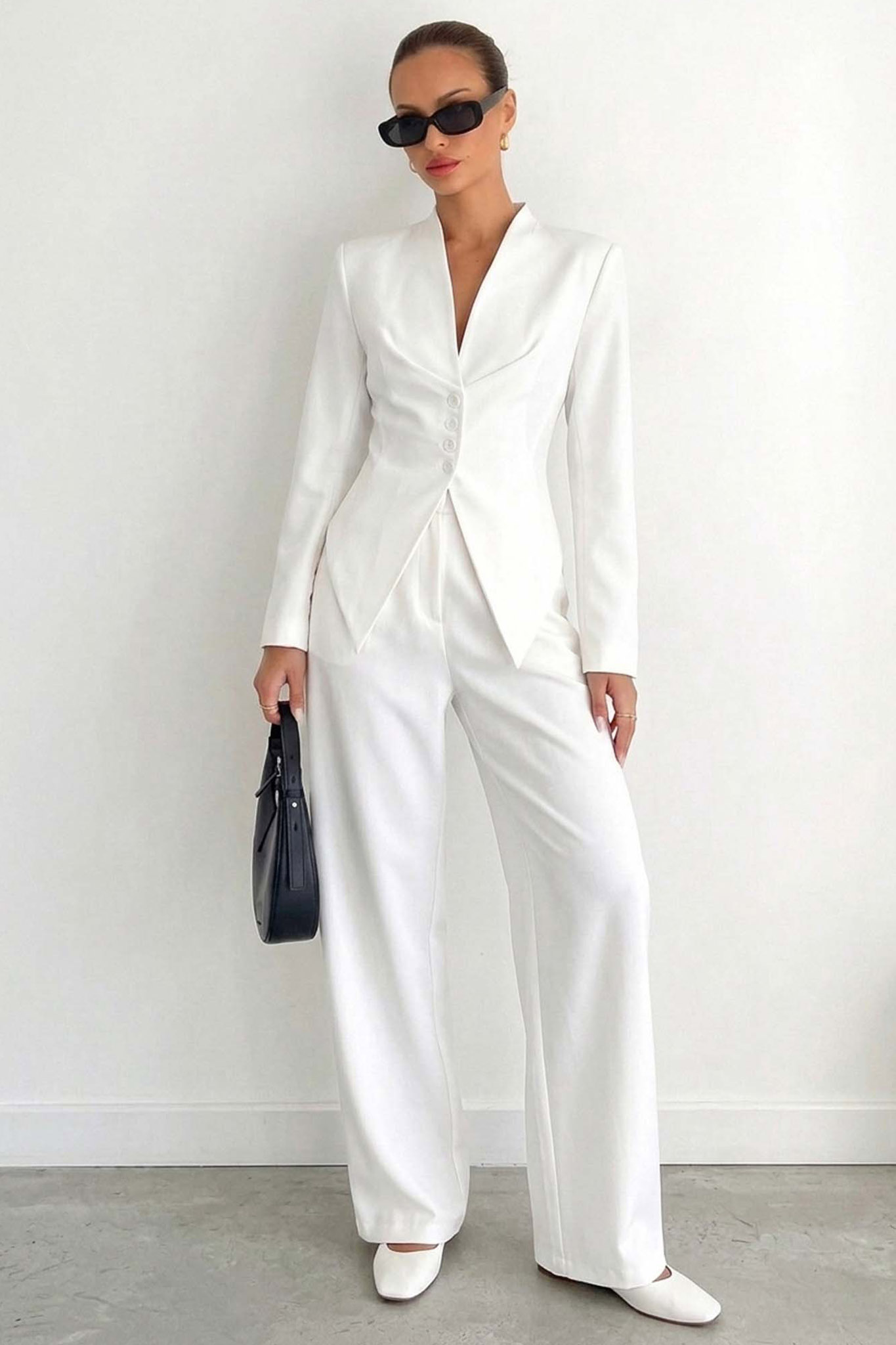 Lido σετ σακάκι παντελόνι λευκό Lido σετ σακάκι παντελόνι λευκό - Image 1