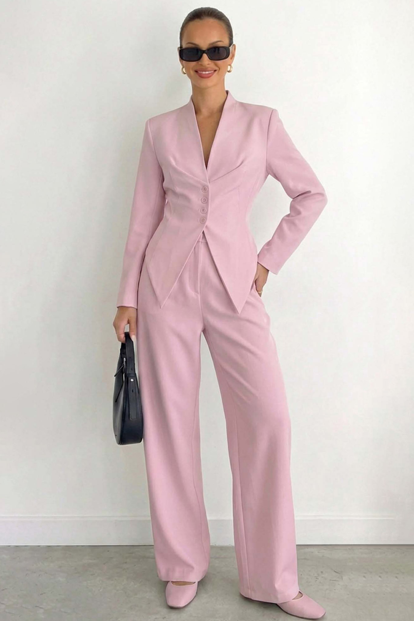 Lido σετ σακάκι παντελόνι ροζ Lido σετ σακάκι παντελόνι ροζ - Image 1