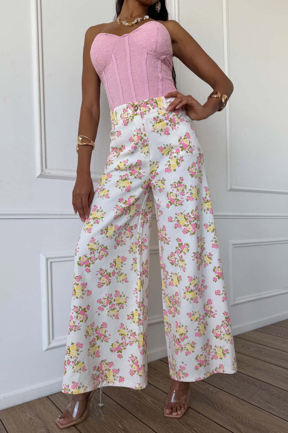 Lissea παντελόνι φλοράλ εκρού - Image 2