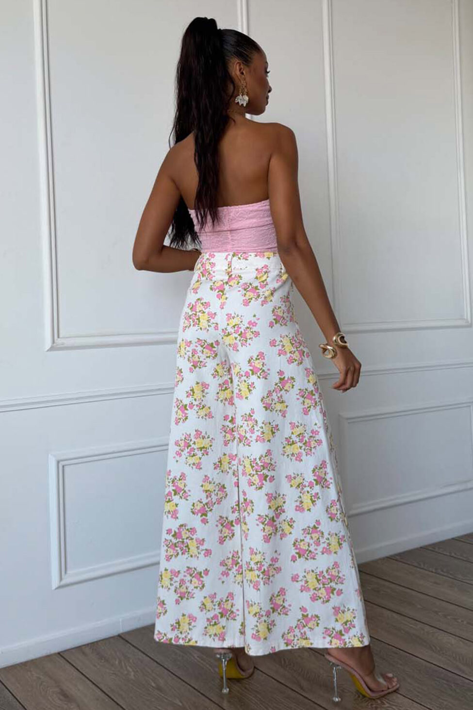 Lissea παντελόνι φλοράλ εκρού - Image 3