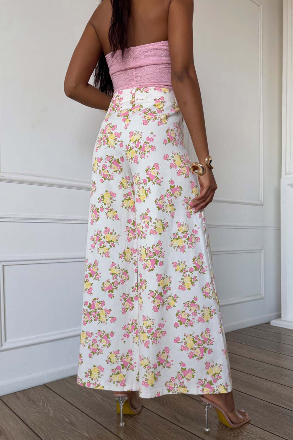 Lissea παντελόνι φλοράλ εκρού - Image 4