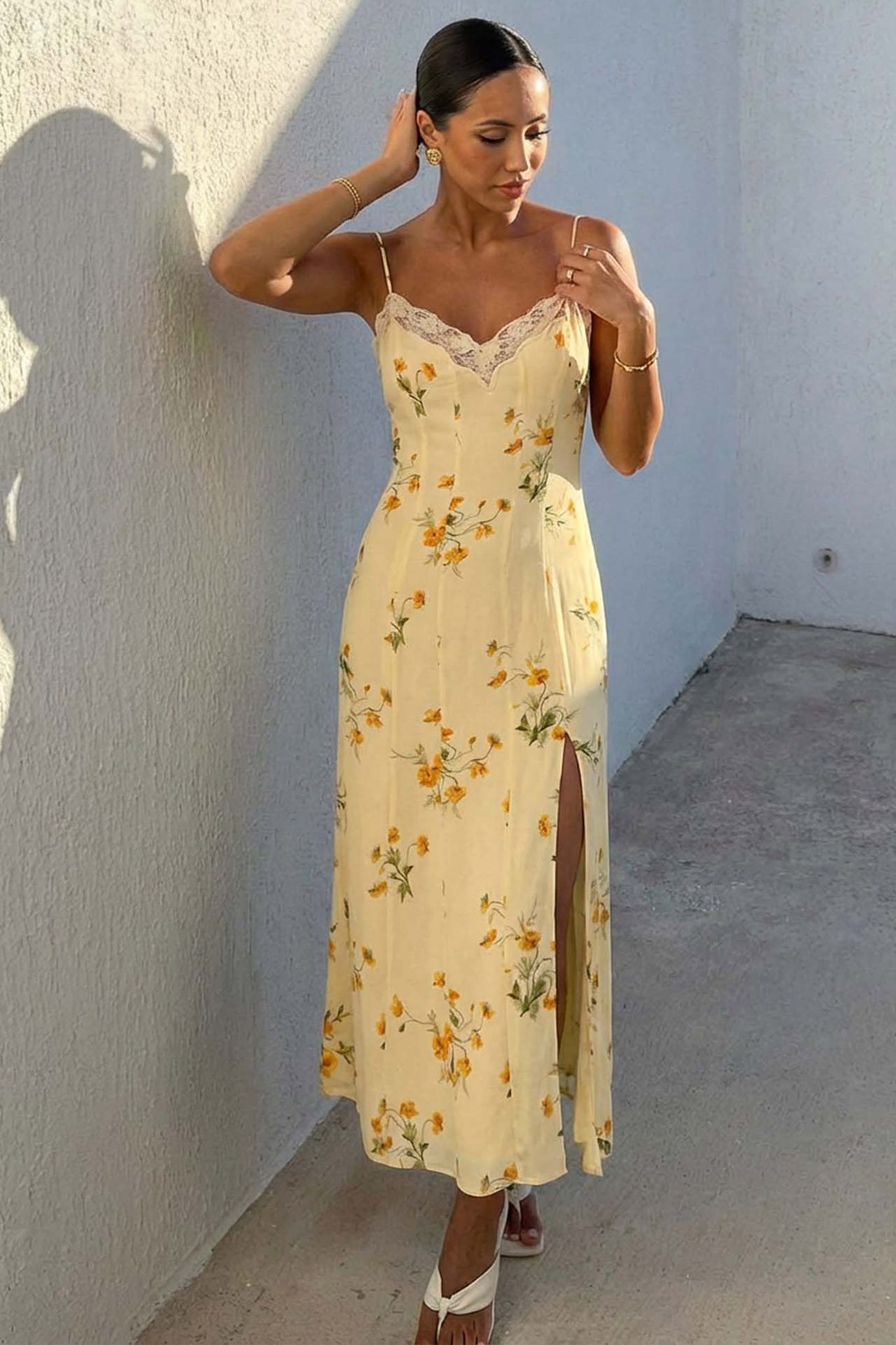 Lovable μάξι φόρεμα φλοράλ κίτρινο Lovable μάξι φόρεμα φλοράλ κίτρινο - Image 1