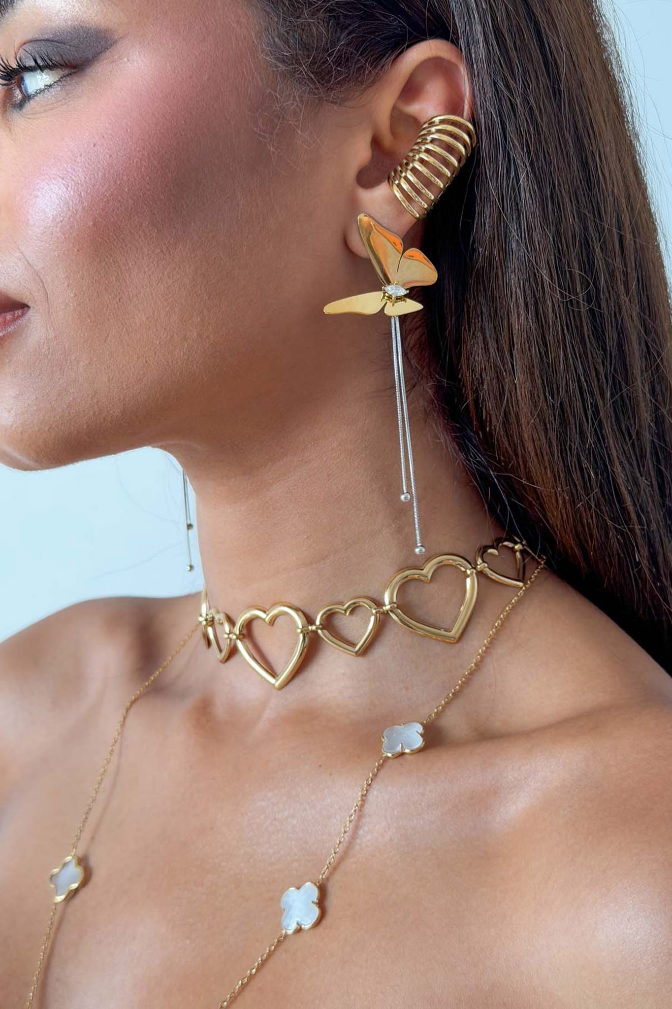 Mandel σκουλαρίκια χρυσό Mandel σκουλαρίκια ear cuff σε σπειροειδή σχεδίαση χρυσό - Image 1