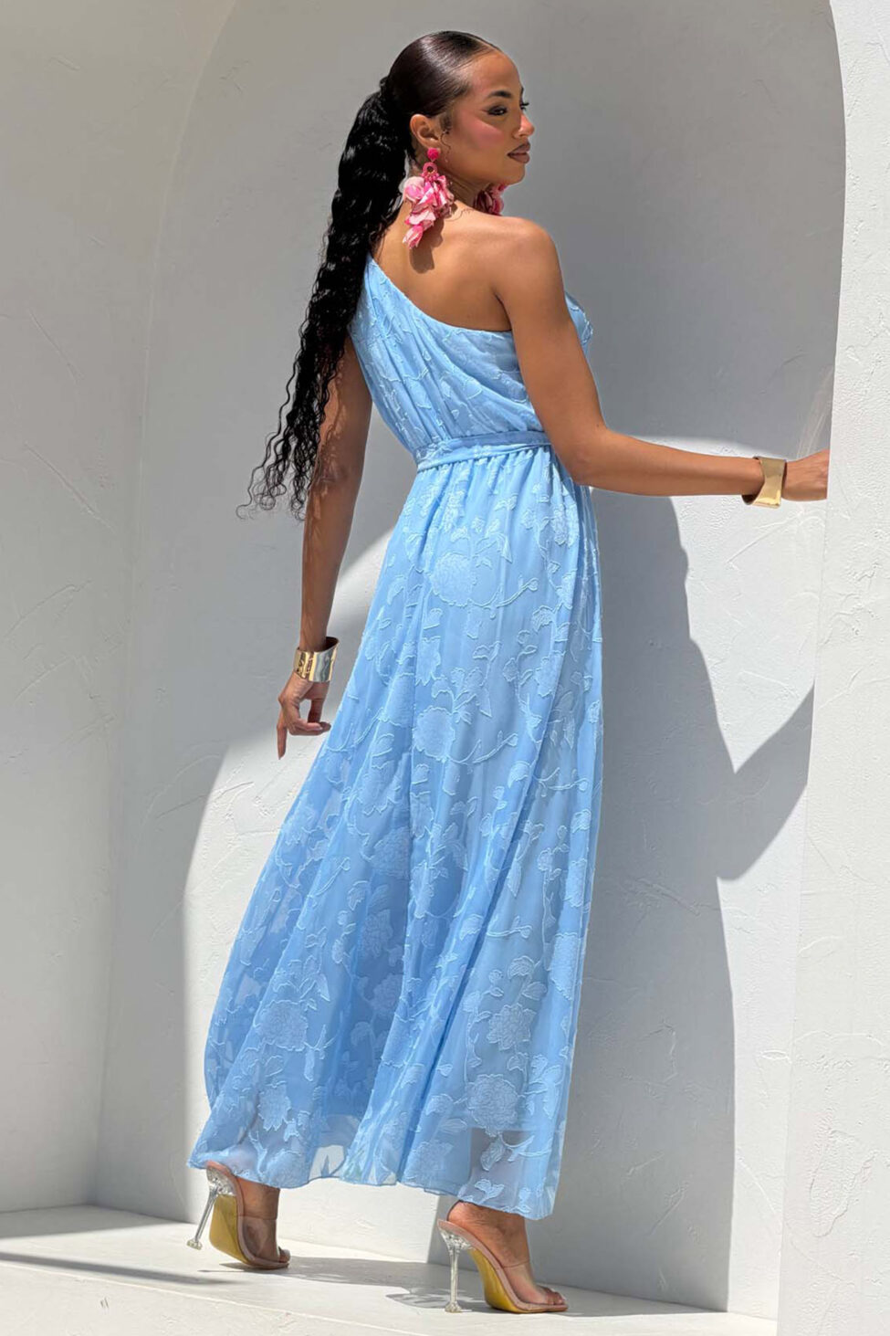 Marcelo μίντι φόρεμα με έναν ώμο σιελ - Image 2