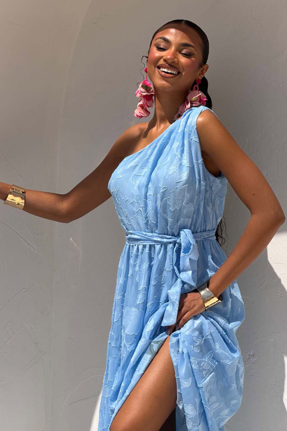 Marcelo μίντι φόρεμα με έναν ώμο σιελ - Image 3