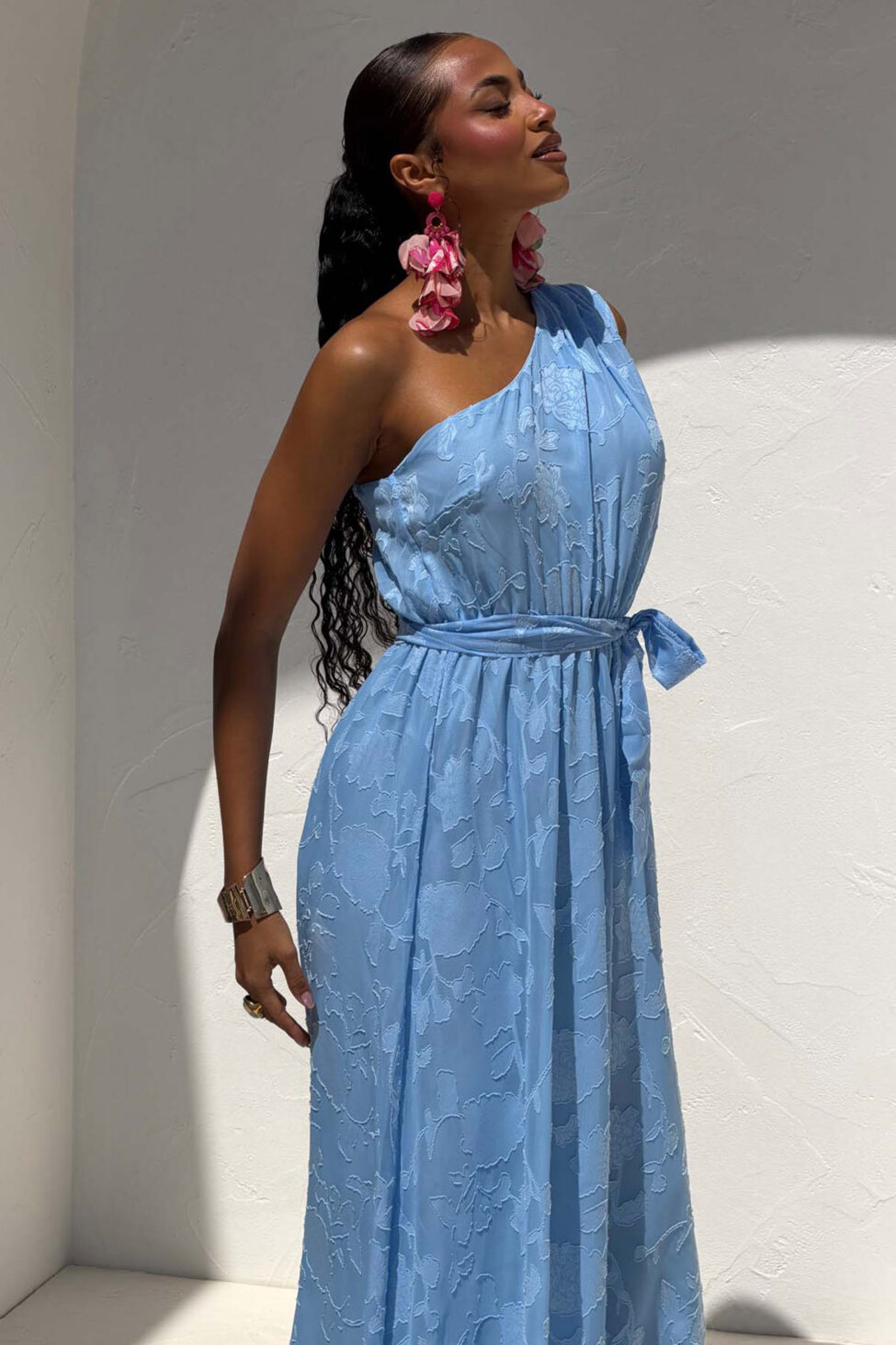 Marcelo μίντι φόρεμα με έναν ώμο σιελ - Image 4