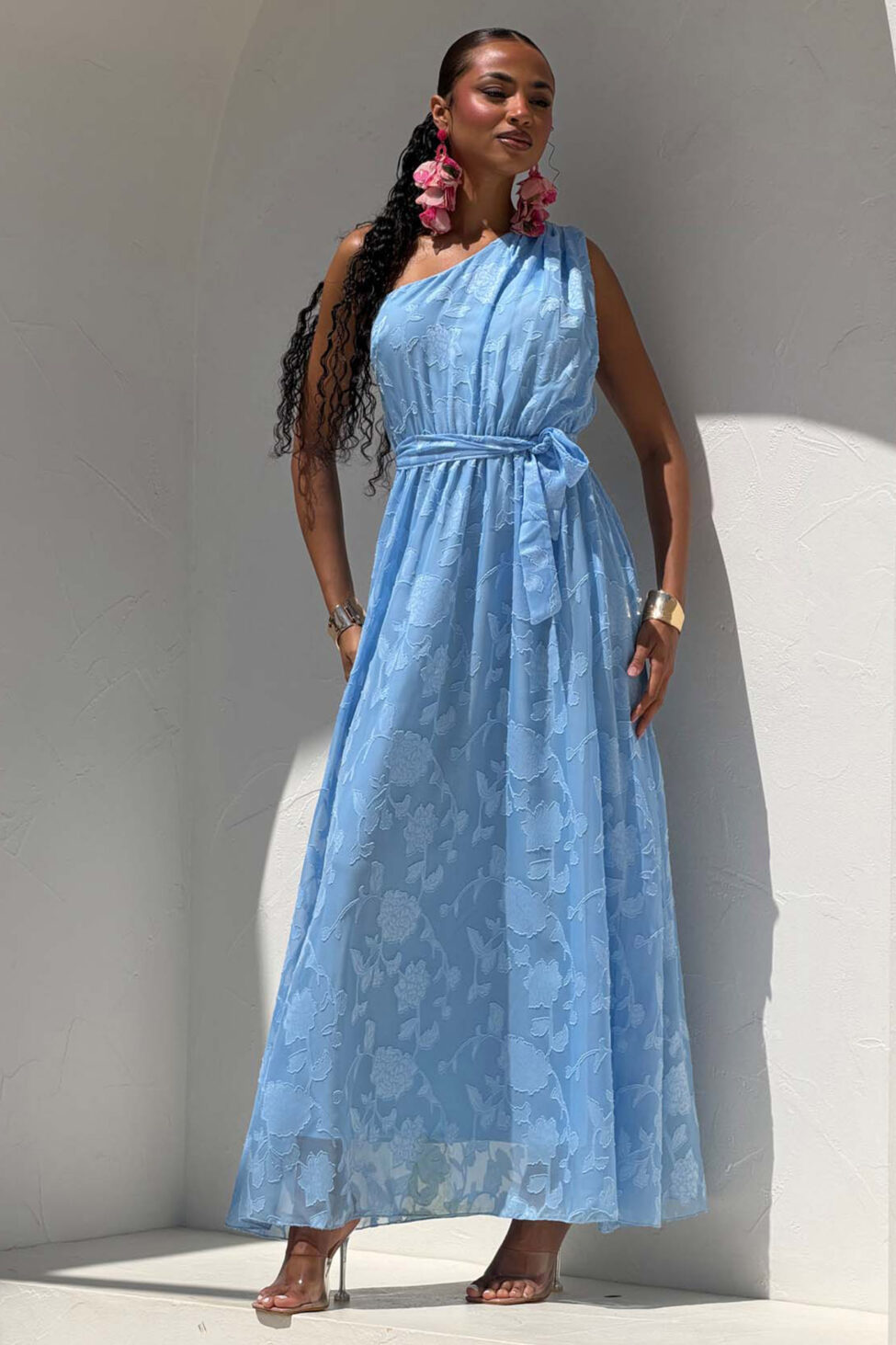 Marcelo μίντι φόρεμα με έναν ώμο σιελ - Image 5