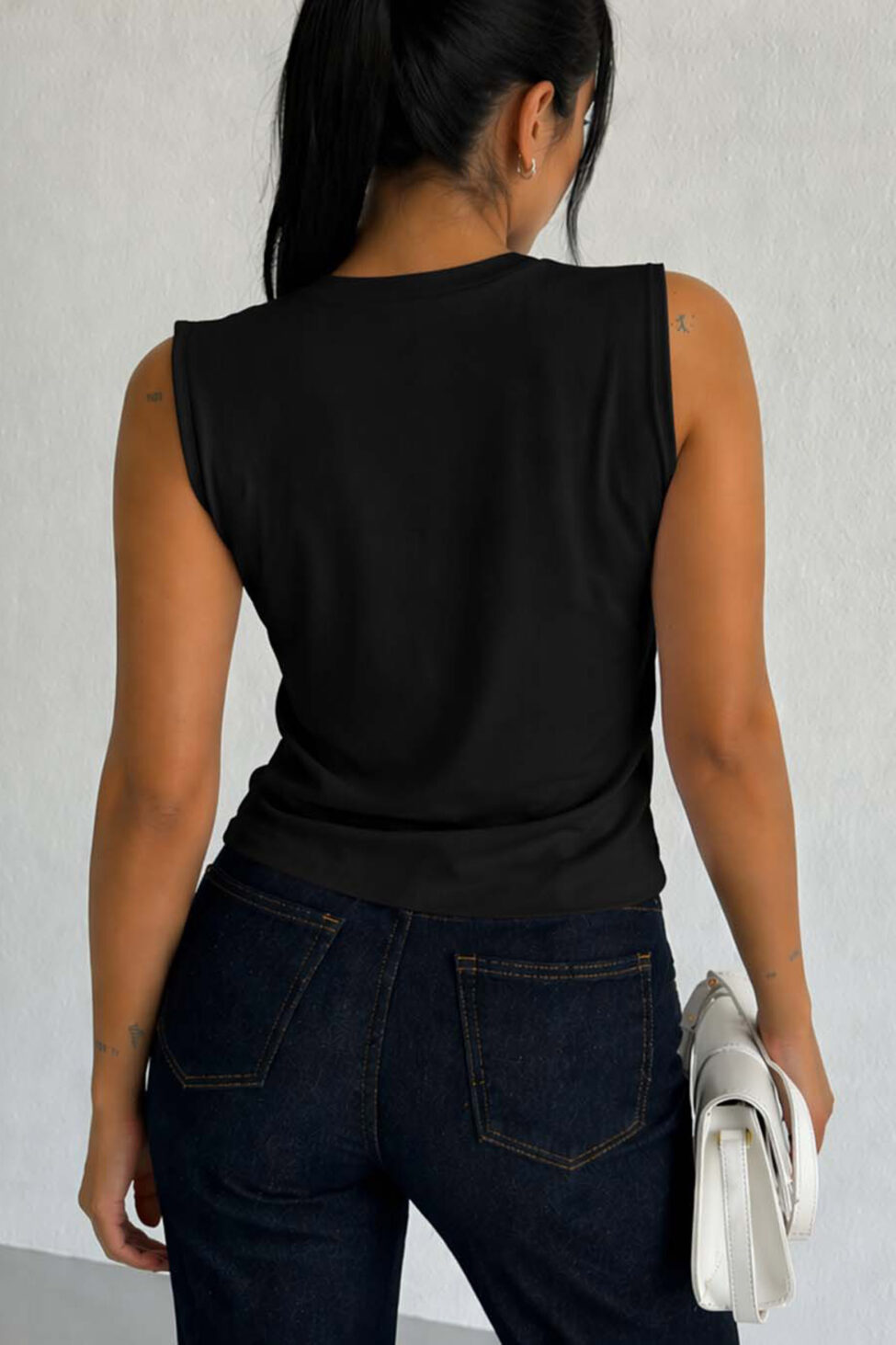 Minnow αμάνικη μπλούζα με καρδιές μαύρο - Image 2